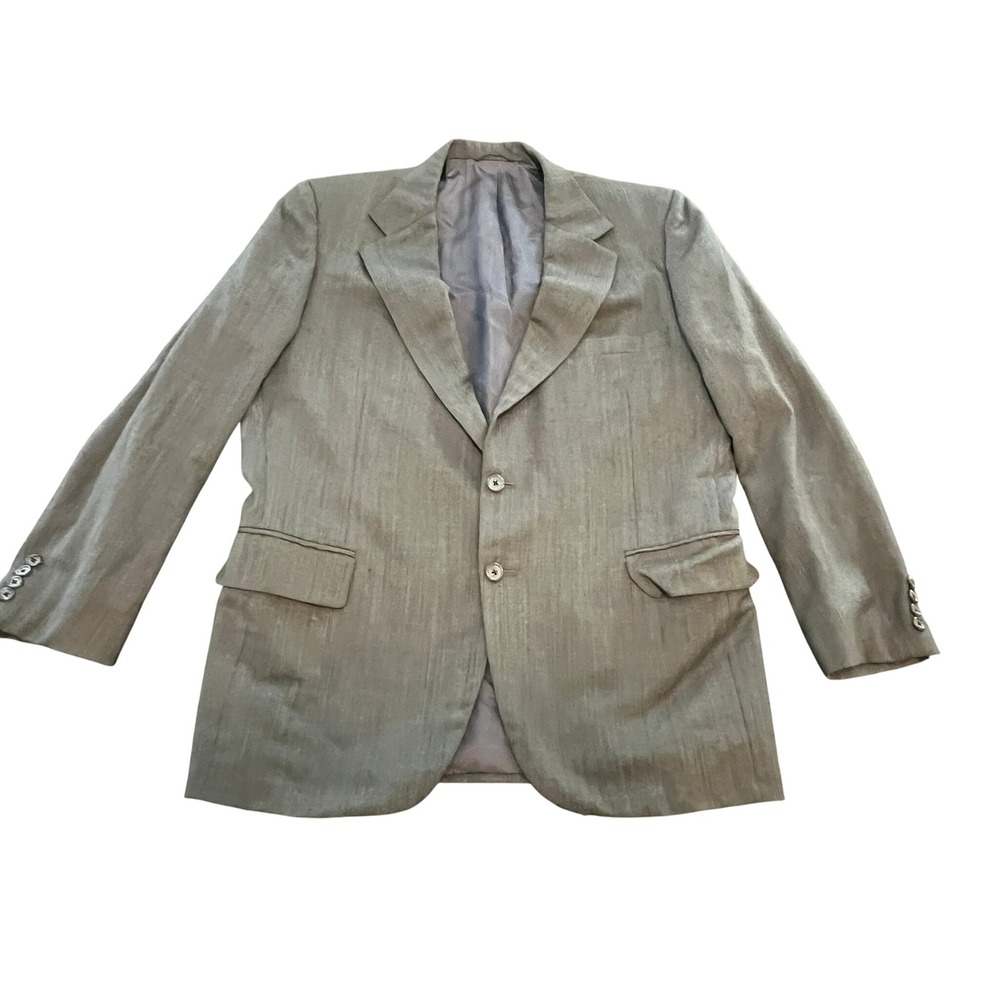 Tom James Mens Grey Glen Plaid‎ 100% Pure Wool 2-Button Blazer Sport Coat